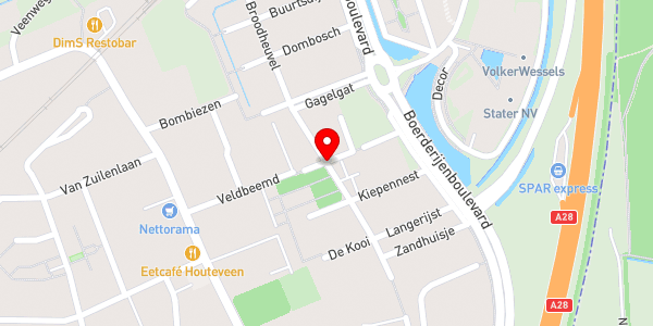 Kaartweergave met markering van de plaats van het incident.