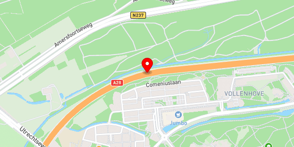 Kaartweergave met markering van de plaats van het incident.