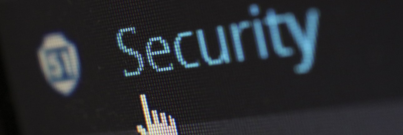 De tekst "Security" met daaronder een muiscursor