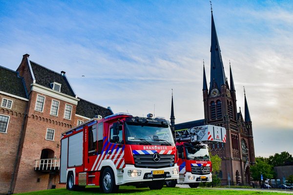 Brandweervoertuigen voor kasteel