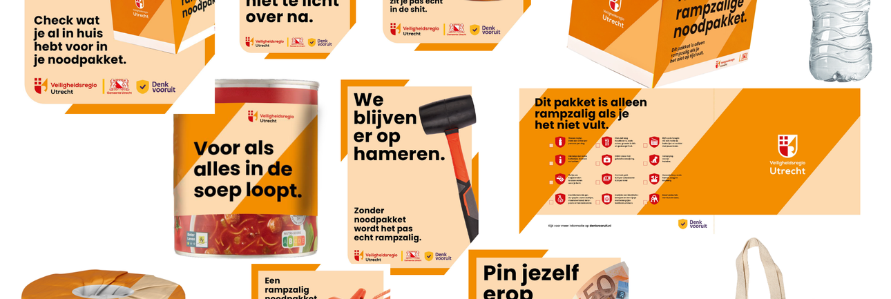 Reclamematerialen voor rampzalige campagne
